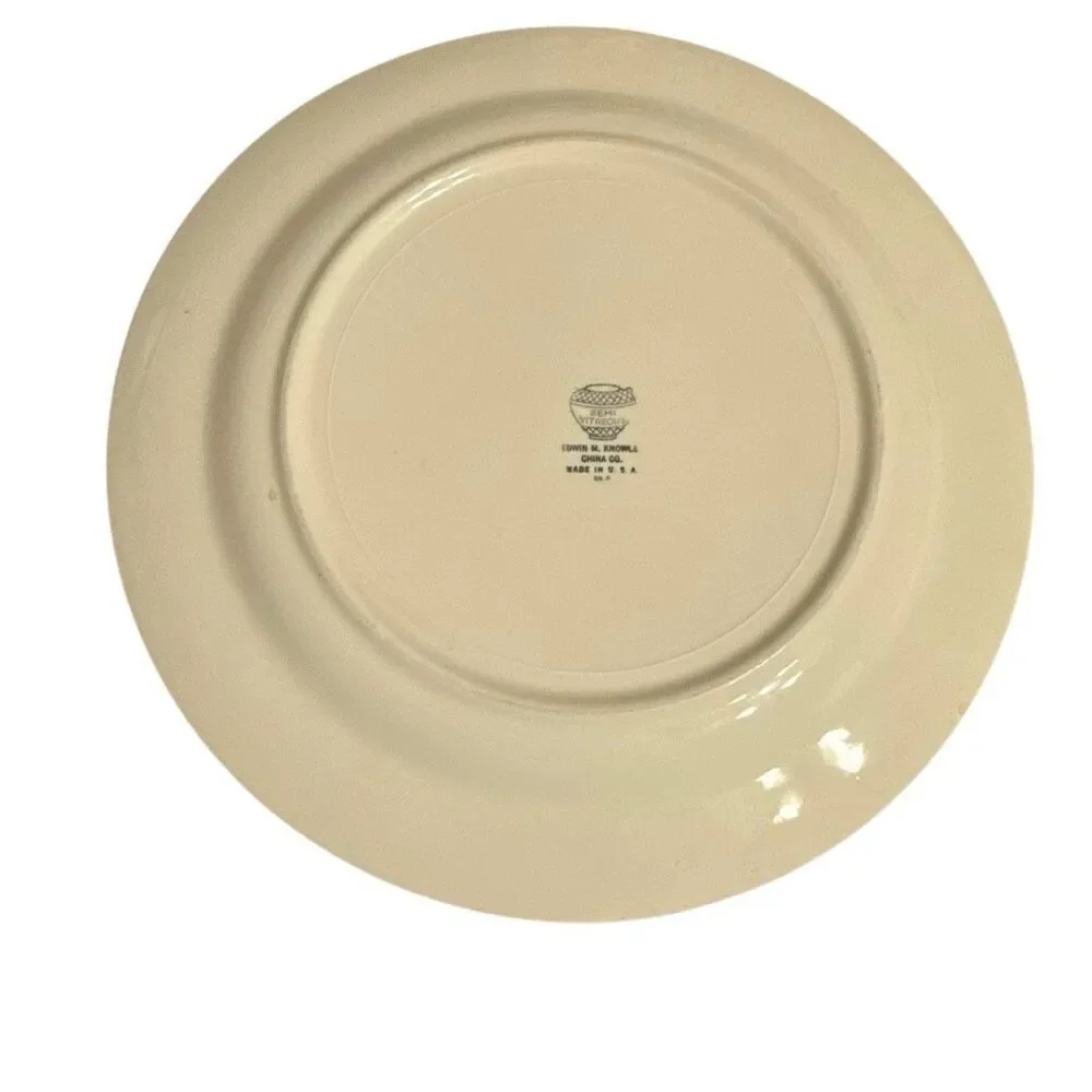 Edwin M. Knowles Gold Rimmed‎ Floral Dinner Plate